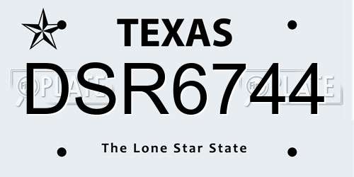 DSR6744 Texas License Plate