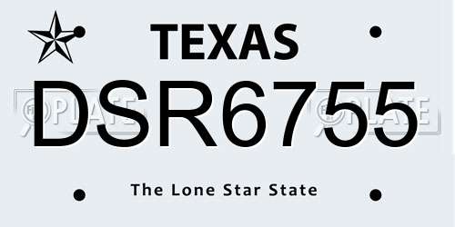 DSR6755 Texas License Plate