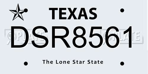 DSR8561 Texas License Plate
