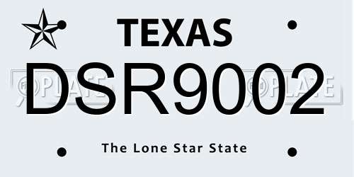 DSR9002 Texas License Plate
