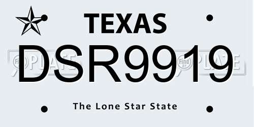 DSR9919 Texas License Plate