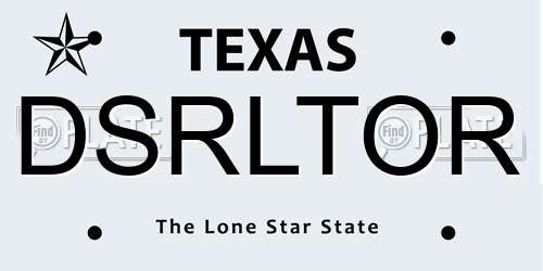 DSRLTOR Texas License Plate