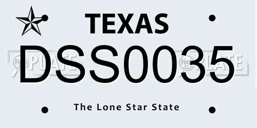 DSS0035 Texas License Plate