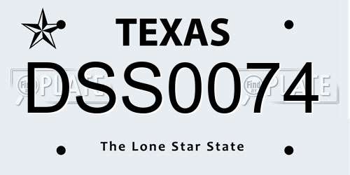 DSS0074 Texas License Plate