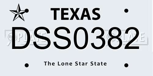 DSS0382 Texas License Plate
