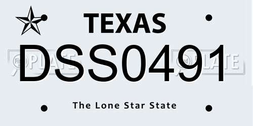 DSS0491 Texas License Plate