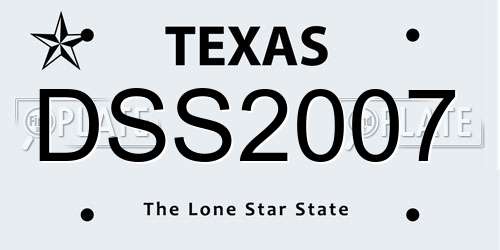 DSS2007 Texas License Plate