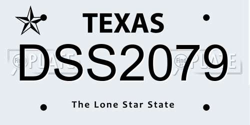 DSS2079 Texas License Plate