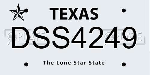 DSS4249 Texas License Plate