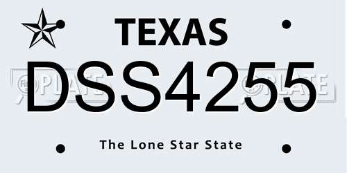 DSS4255 Texas License Plate