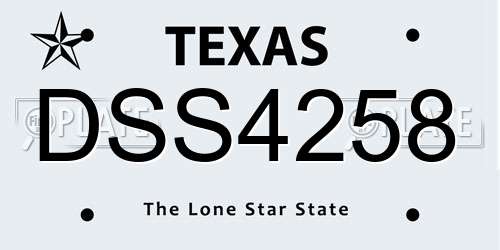 DSS4258 Texas License Plate