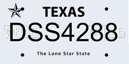 DSS4288 Texas License Plate