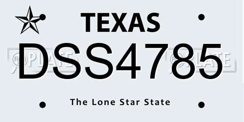 DSS4785 Texas License Plate