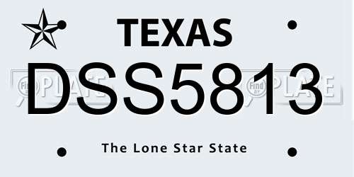 DSS5813 Texas License Plate