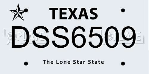 DSS6509 Texas License Plate