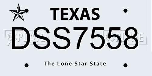 DSS7558 Texas License Plate