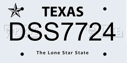 DSS7724 Texas License Plate