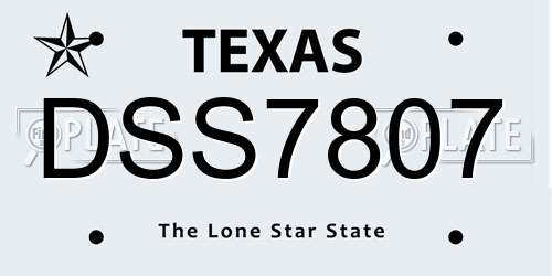 DSS7807 Texas License Plate