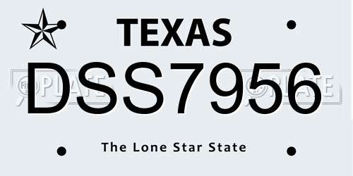 DSS7956 Texas License Plate