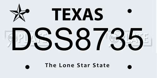 DSS8735 Texas License Plate
