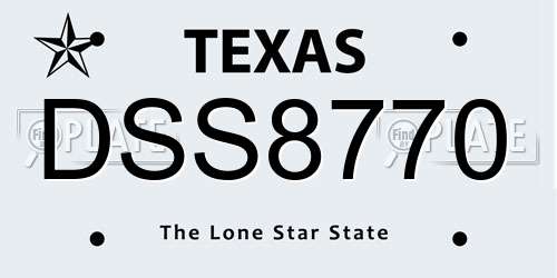 DSS8770 Texas License Plate