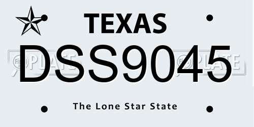 DSS9045 Texas License Plate
