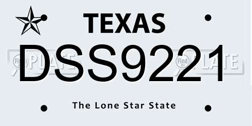 DSS9221 Texas License Plate