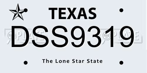 DSS9319 Texas License Plate
