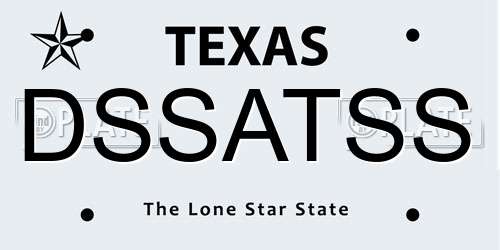 DSSATSS Texas License Plate