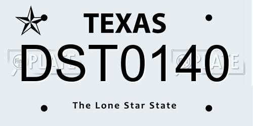 DST0140 Texas License Plate