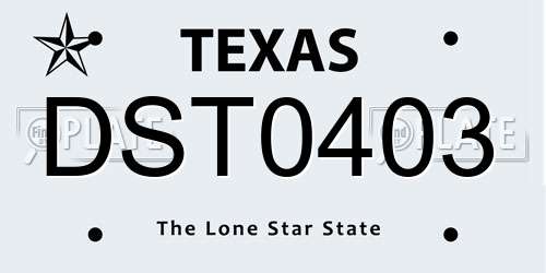 DST0403 Texas License Plate