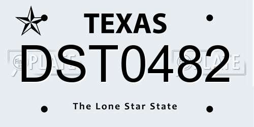 DST0482 Texas License Plate