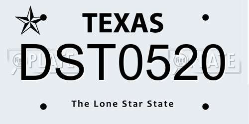 DST0520 Texas License Plate