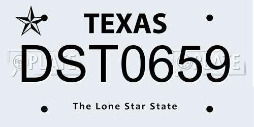DST0659 Texas License Plate