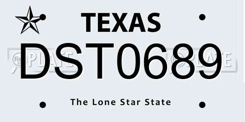 DST0689 Texas License Plate