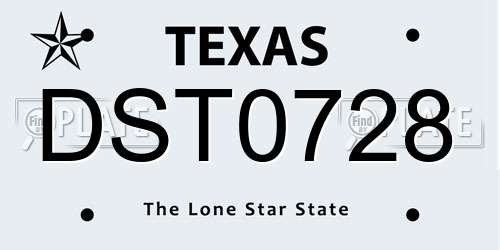 DST0728 Texas License Plate