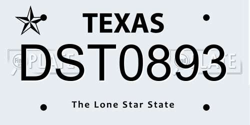 DST0893 Texas License Plate