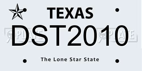 DST2010 Texas License Plate