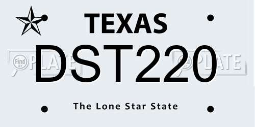 DST220 Texas License Plate