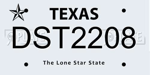 DST2208 Texas License Plate