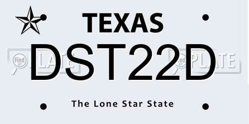 DST22D Texas License Plate
