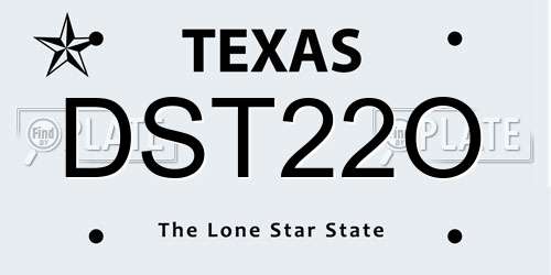 DST22O Texas License Plate