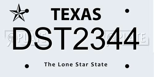 DST2344 Texas License Plate