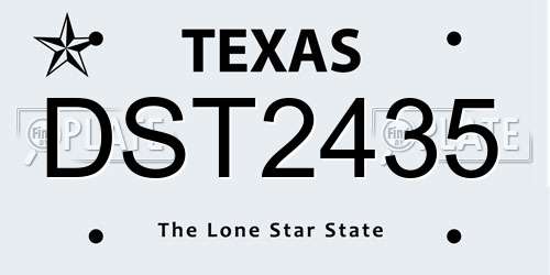 DST2435 Texas License Plate