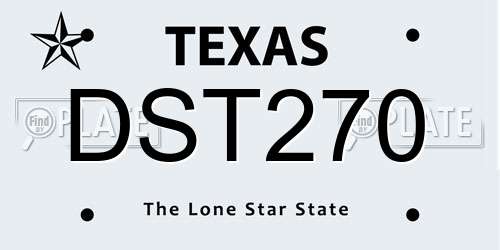 DST270 Texas License Plate