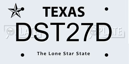 DST27D Texas License Plate