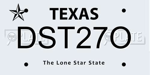 DST27O Texas License Plate