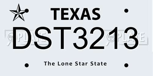 DST3213 Texas License Plate