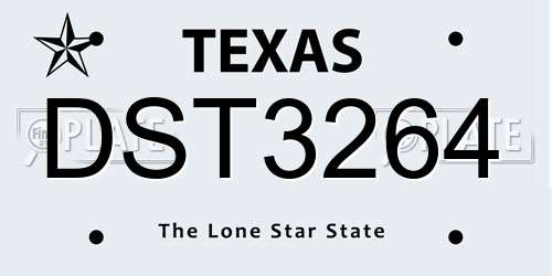 DST3264 Texas License Plate