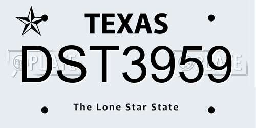 DST3959 Texas License Plate